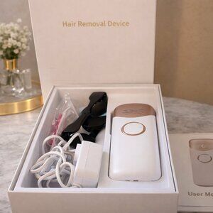 NWOT White & Gold Hair Removal Device – Charger & User Manual Included